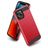 Mobigear Brushed Armor Coque iPhone 12 Pro Max Coque arrière Rigide Anti-Chocs - Rouge