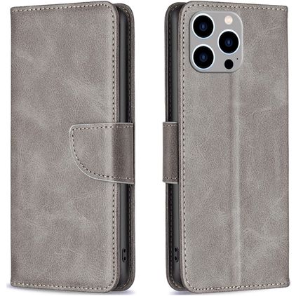 Mobigear Excellent Housse iPhone 15 Pro Max Etui Porte-Monnaie - Gris