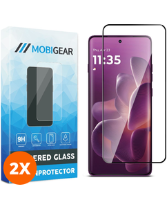 Mobigear Premium Motorola Edge 60 Pro Verre trempé Protection d'écran - Compatible Coque - Noir (Lot de 2)