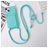 Mobigear Lanyard Card iPhone 15 Coque avec cordon en Silicone et Porte-Cartes - Bleu