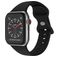 Mobigear Sport Dual Bracelet Silicone Apple Watch Fermeture à clou et passant - 49/46/45/44 mm - Noir