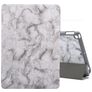 Mobigear Tri-Fold Marble Coque iPad 9 (2021) Etui + Porte-crayon - Gris