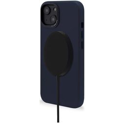 Decoded Coque iPhone 14 Plus MagSafe Coque arrière en Cuir Véritable Anti-Chocs - Steel Blue
