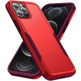 Mobigear Heavy Armor Coque iPhone 14 Pro Max Coque arrière Rigide Anti-Chocs - Rouge