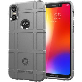 Mobigear Rugged Shield Coque Motorola One Power Coque arrière en TPU Souple Anti-Chocs - Gris
