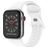 Mobigear Sport Dual Bracelet Silicone pour Apple Watch Fermeture à clou et passant - 42/41/40/38 mm - Blanc
