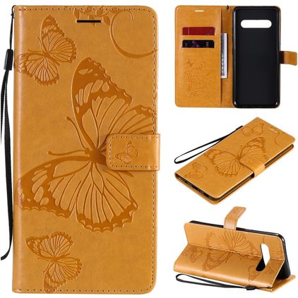 Mobigear Butterfly Housse LG V60 ThinQ Etui Porte-Monnaie - Cognac