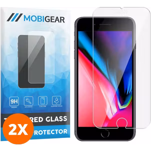 Mobigear iPhone 8 Plus Verre trempé Protection d'écran - Compatible Coque (Lot de 2)