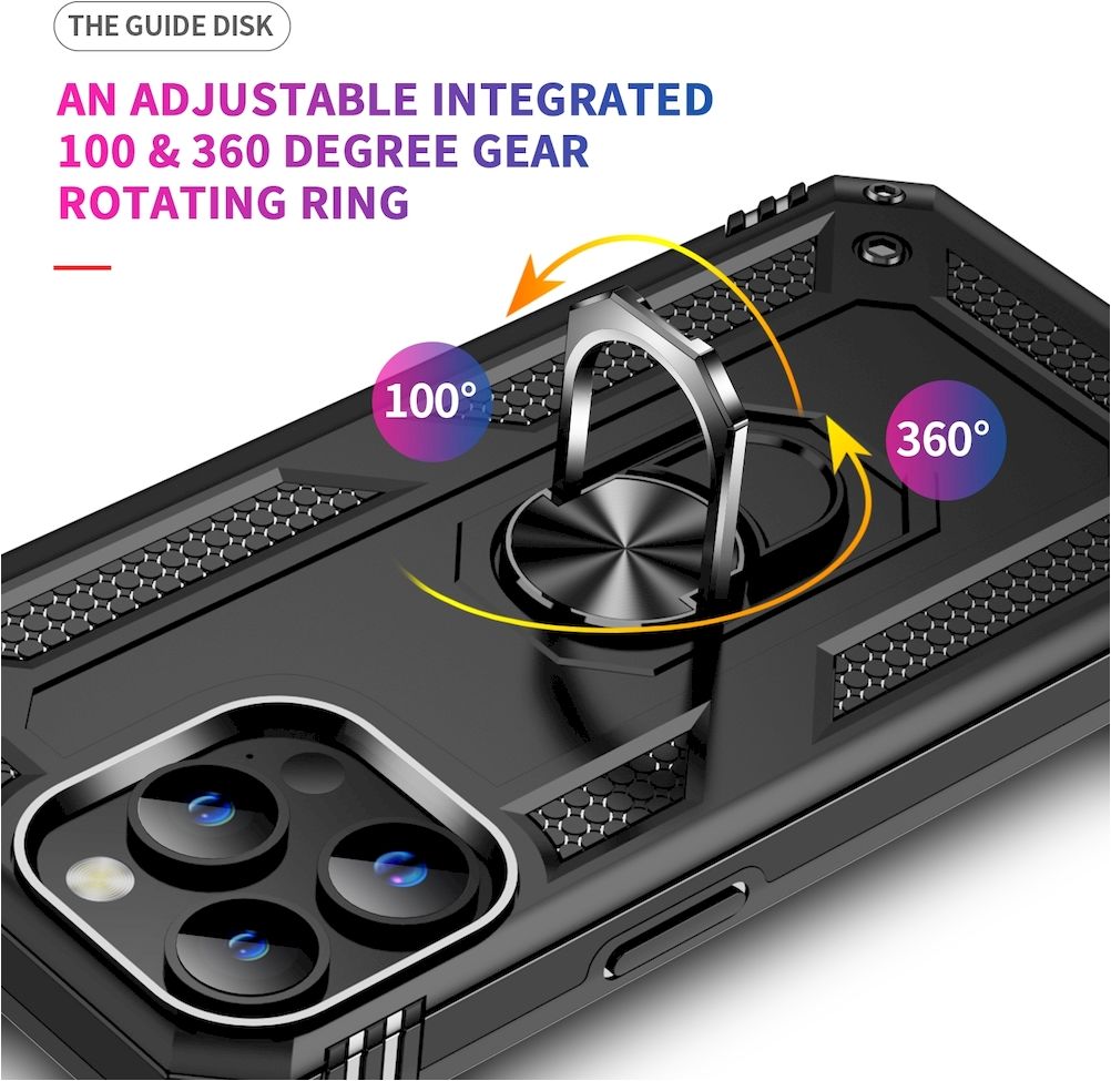 TECHGEAR Coque Avec Support Pour IPhone 15 Pro Max [Anneau