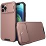 Mobigear Cam Slide Coque iPhone 14 Coque arrière Rigide avec Protecteur Lentilles - Rose doré