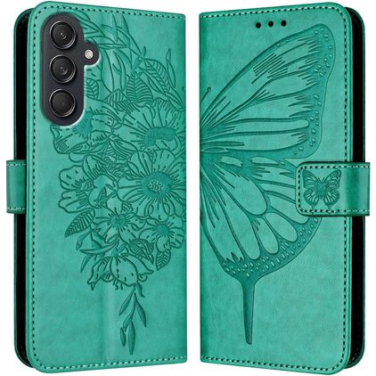 Mobigear Butterfly Samsung Galaxy M55 Étui Portefeuille - Vert