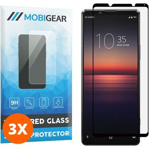 Mobigear Premium Sony Xperia 1 II Verre trempé Protection d'écran - Compatible Coque - Noir (Lot de 3)