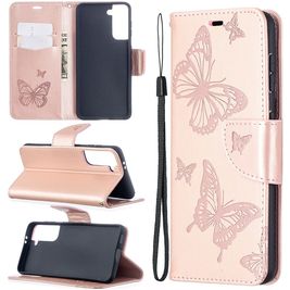 Mobigear Bookcase Case Butterflies Rose Gold Samsung Galaxy S21