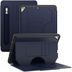 Mobigear Magnetic Folio Coque iPad Air 2 (2014) Etui + Porte-crayon - Bleu Marin