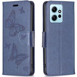 Mobigear Butterfly Housse Xiaomi Redmi Note 12 Etui Porte-Monnaie - Bleu