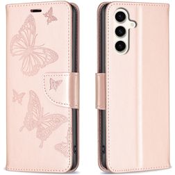 Mobigear Butterfly Housse Samsung Galaxy S23 FE Etui Porte-Monnaie - Rose doré