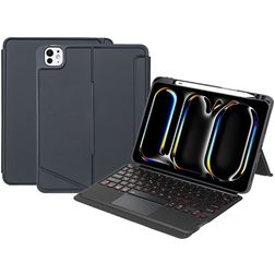 Mobigear Detachable Rotating Coque iPad Pro 11 Pouces (2025) Etui Clavier Bluetooth QWERTY + Porte-crayon - Noir