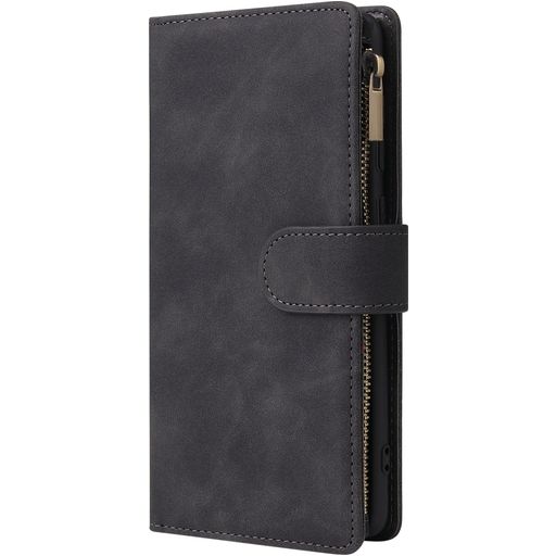 Mobigear Zipper Housse Samsung Galaxy A71 Etui Porte-Monnaie - Noir