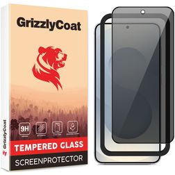 GrizzlyCoat Easy Fit Samsung Galaxy S25 Edge Verre trempé Protection d'écran Confidentialité - Compatible Coque + Cadre d'installation - Noir