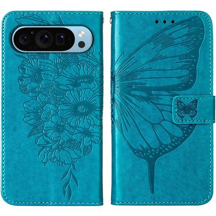 Mobigear Butterfly Google Pixel 9 Étui Portefeuille - Bleu