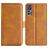 Mobigear Slim Magnet Housse TCL 30 Plus Etui Porte-Monnaie - Cognac