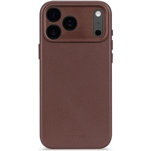 Decoded Coque iPhone 17 Pro Coque arrière en Cuir Véritable Anti-Chocs - Dark Ruby