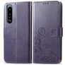 Mobigear clover Housse Sony Xperia 5 IV Etui Porte-Monnaie - Violet