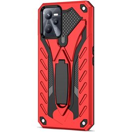Mobigear Armor Stand Coque Realme C35 Coque arrière Rigide Anti-Chocs avec Support Amovible - Rouge