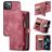 Caseme 008 Housse iPhone 13 Mini Etui avec Coque Détachable Porte-Monnaie - Rouge