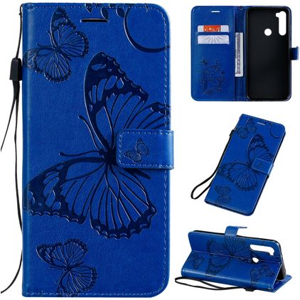 Mobigear Butterfly Housse Xiaomi Redmi Note 8T Etui Porte-Monnaie - Bleu