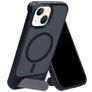 Mobiparts Hardcover Coque iPhone 13 MagSafe Coque arrière Rigide avec Support Amovible - Satin Black
