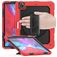 Mobigear SureGrip Xtreme Coque iPad Air 13 Pouces (2026) Coque arrière en Plastique rigide,Silicone + Porte-crayon + Bandoulière + Support Amovible - Rouge