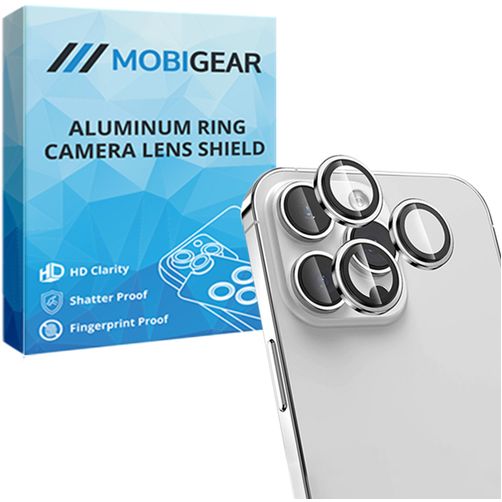 Mobigear Single iPhone 14 Pro Verre trempé Protection Objectif Caméra - Compatible Coque - Argent