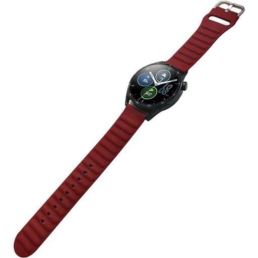 Mobigear Bumpy Bracelet Silicone Smartwatch Fermeture boucle ardillon - Connexion universelle de 20 mm - Bordeaux