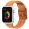 Mobigear Dashed Bracelet Silicone Apple Watch Fermeture boucle ardillon - 42/41/40/38 mm - Cognac