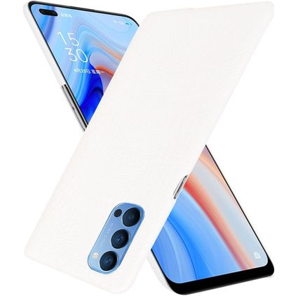 Mobigear Croco Coque OPPO Reno 4 Coque arrière Rigide - Blanc