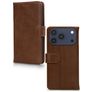 Mobilize Wallet Housse iPhone 17 Pro Etui en Cuir Véritable Porte-Monnaie - Marron