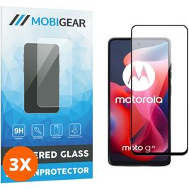 Mobigear Premium Motorola Moto G24 Verre trempé Protection d'écran - Compatible Coque - Noir (Lot de 3)