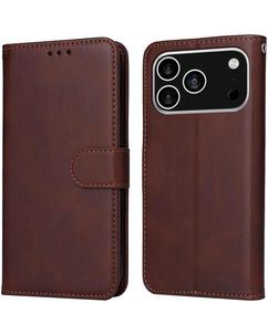 Mobigear Wallet iPhone 18 Pro Étui Portefeuille - Marron