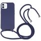 Mobigear Lanyard iPhone 16 Coque avec cordon en Silicone - Dark Blue