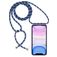 Mobigear Lanyard iPhone 11 TPU souple Coque avec cordon - Transparent / Bleu