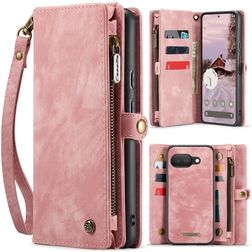 CaseMe 008 Google Pixel 9a Coque Étui 2en1 avec coque amovible Portefeuille - Rose