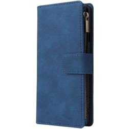 Mobigear Zipper Housse OnePlus 8 Pro Etui Porte-Monnaie - Bleu