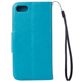 Mobigear Flowers Housse iPhone SE (2020) Etui Porte-Monnaie - Bleu