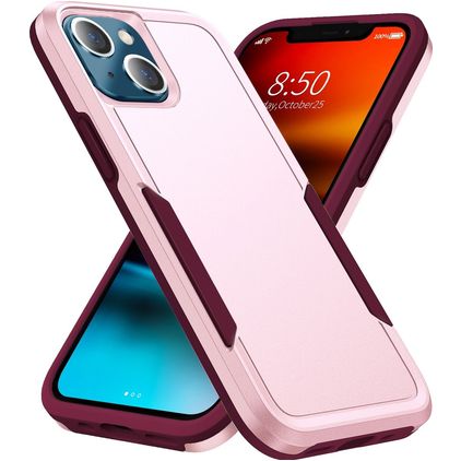 Mobigear Heavy Armor Coque iPhone 14 Coque arrière Rigide Anti-Chocs - Rose / Violet
