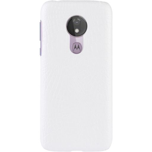 Mobigear Croco Coque Motorola Moto G7 Power Coque arrière Rigide - Blanc