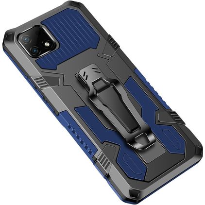 Mobigear Armor Stand Coque Realme C21 Coque arrière Rigide Anti-Chocs avec Support Amovible - Bleu