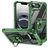 Mobigear Crystal Ring Coque iPhone 16e Coque arrière Rigide avec Anneau-Support - Vert