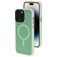 Mobiparts Hardcover Coque iPhone 14 Pro MagSafe Coque arrière Rigide - Satin Light Green