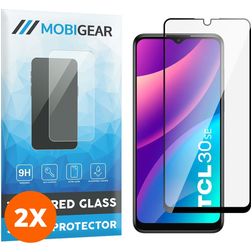 Mobigear Premium TCL 30 Verre trempé Protection d'écran - Compatible Coque - Noir (Lot de 2)